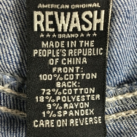 Rewash Striped Denim Distressed Shorts - Picture 4 of 4